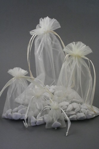 Ivory Organza Gift Bags