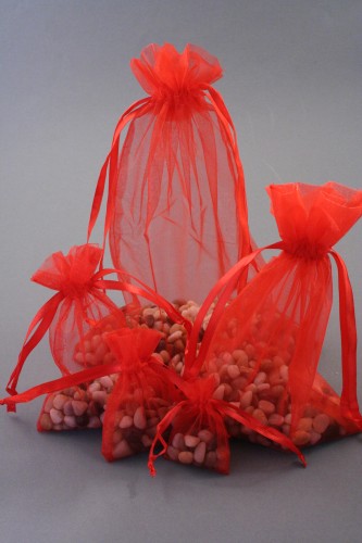 Red Organza Gift Bags