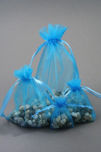 Turquoise Organza Gift Bags