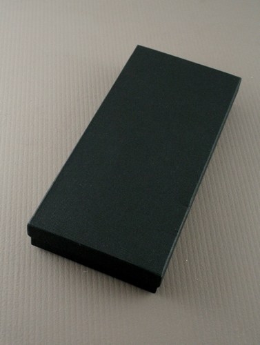 Black Giftbox with Black Flock Inner. Approx Size 20cm x 9cm x 2.5cm