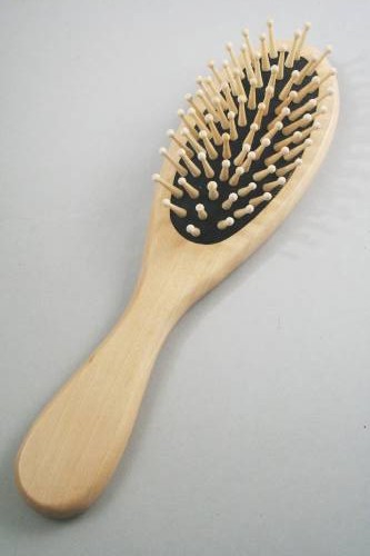 Wood Hairbrush with Large Wooden Pins.