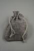 Charcoal Grey Jute Effect Drawstring Gift Bag. Approx 10cm x 7cm - view 1