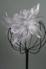 Silver Grey Flower and Feather Fascinator on a Clear Comb. - view 1