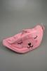 Childrens Bunny Rabbit Fabric Bum Bag with Adjustable Strap Front Zip Compartment. In Pink and White - view 2