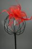 Looped Net with Centre Swirl Fascinator on a Clip and Brooch Pin. In 4 Colours. Black, Red, Navy and Cream  - view 5