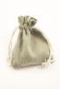 Olive Colour Drawstring Cotton Rich Gift Bag 80% Cotton / 20% Polyester Mix. Approx 10cm x 8cm - view 1