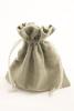 Olive Colour Drawstring Cotton Rich Gift Bag 80% Cotton / 20% Polyester Mix. Approx 16cm x 12cm - view 1