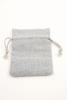 Grey Colour Drawstring Cotton Rich Gift Bag with Matching Drawstring. 80% Cotton / 20% Polyester Mix. Approx 10cm x 8cm - view 2