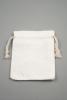 Off White 100% Cotton Drawstring Gift Bag with Natural Pull String. Approx 10cm x 8cm - view 2