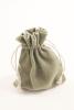 Olive Colour Drawstring Cotton Rich Gift Bag 80% Cotton / 20% Polyester Mix. Approx 13cm x 10cm - view 1