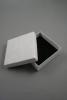 Cream Linen Effect Gift Box with Black Flocked Inner. Approx Size: 9cm x 9cm x 3cm. - view 2