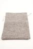 Charcoal Grey Jute Effect Drawstring Gift Bag. Approx 20cm x 15cm - view 2