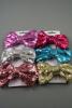 Sequin Fabric Coloured Bow on Forked Clip. Box Approx 12cm. In 6 Colours. Silv, Gold, Lilac, Fushcia, Rose Pink and Turquoise. - view 4