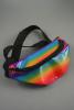 Childrens Size Rainbow PVC Fabric Bum Bag with Adjustable Strap. Front Zip Compartment - view 1