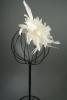 Cream Flower and Feather Fascinator on a Clear Comb. - view 3