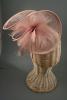 Large Nude Twisted Sinamay Fabric Fascinator with Feathers on a Matching Ribbon Wrapped Aliceband. - view 2