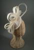 Sinamay Pointed Cream Cap Fascinator with Ostrich Quills on a Satin Wrapped Aliceband.  - view 2