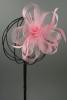Looped Rose Pink Net Centre Rosette and Feather Fascinator on a Clip and Brooch Pin. - view 2