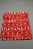 Red and White Christmas Print Fabric Drawstring Gift Bag. Size Approx 20cm x 20cm. - view 2