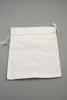 Off White 100% Cotton Drawstring Gift Bag with Natural Pull String. Approx 16cm x 14cm - view 2