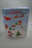 Christmas Scene Glossy Gift Bag with Blue Background and Red Cord Handles. Approx Size 23cm x 18cm x 9cm - view 2