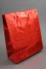 Red Holographic Foil Gift Bag with Red Corded Handles. Approx Size 21.5cm x 18cm x 7.5cm - view 1