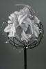 Silver Grey Coloured Fabric Flower Fascinator on a Forked Clip and Brooch Pin.  - view 1