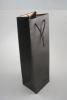 Black Printed Kraft Paper Gift Bottle Bag with Black Cord Handles. Approx Size 33cm x 10cm x 9cm - view 1