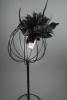 Black Flower and Feather Fascinator on a Clear Comb. - view 2