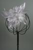 Silver Grey Flower and Feather Fascinator on a Clear Comb. - view 2