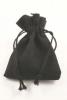 Black Colour Drawstring Cotton Rich Gift Bag 80% Cotton / 20% Polyester Mix. Approx 10cm x 8cm - view 1