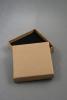 Natural Brown Kraft Paper Gift Box with Black Insert. Approx Size: 9cm x 9cm x 2cm. This Box has a Black Flocked Foam Pad Insert. - view 2