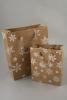 Natural Brown Kraft Paper Gift Bag with Silver Foil Snowflake Print and Brown Corded Handles. Size Approx 21cm x 18cm x 8cm. - view 3
