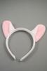 White Mouse Ears Aliceband with Turned Down Pink Ears - view 2