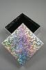 Silver Hologram Foil Gift Box with Black Flock Inner. Approx Size 9cm x 9cm x 3cm - view 1