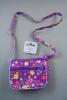 Floral Printed Zip Purse with Long Shoulder Strap. In Black, Red, White and Purple. Fully Lined. - view 1