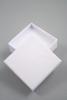 White Ring or Earring Giftbox with White Flocked Inner. Approx Size 5cm x 5cm x 2.2cm - view 1