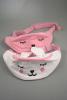 Childrens Bunny Rabbit Fabric Bum Bag with Adjustable Strap Front Zip Compartment. In Pink and White - view 1