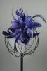 Royal Blue Flower and Feather Fascinator on a Clear Comb. - view 1