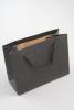 Black Printed Kraft Paper Gift Bag with Black Cord Handles. Approx Size 11cm x 14.5cm x 6cm (Landscape) - view 2