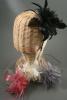 Flower and Feather Fascinator on a Clear Comb. In Assorted Colours. Pink, Grey, Cream and Black - view 1