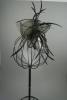 Black Looped Fabric and Feather Fascinator on a Clear Comb - view 2