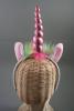 Unicorn Horn and Ears Aliceband. In Pink and Silver. - view 3