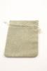Olive Colour Drawstring Cotton Rich Gift Bag 80% Cotton / 20% Polyester Mix. Approx 13cm x 10cm - view 2