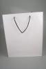 Matt Finish White Gift Bag with Black Corded Handle. Approx Size 32cm x 26cm x 10cm - view 1