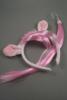 White Pony Ears Aliceband with Pink Fur Trim and  Imitation Hair Fringe and Tail Set - view 3