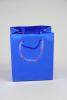 Blue Holographic Foil Gift Bag with Blue Corded Handles. Approx Size 14.5cm x 11.5cm x 6.5cm - view 1