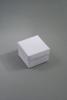 White Ring or Earring Giftbox with White Flocked Inner. Approx Size 5cm x 5cm x 3cm. - view 1