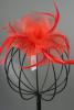 Looped Net with Centre Swirl Fascinator on a Clip and Brooch Pin. In 4 Colours. Black, Red, Navy and Cream  - view 3
