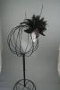 Black Flower and Feather Fascinator on a Clear Comb. - view 3
